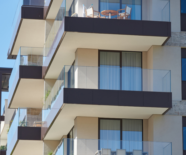 balconies with glass railing
